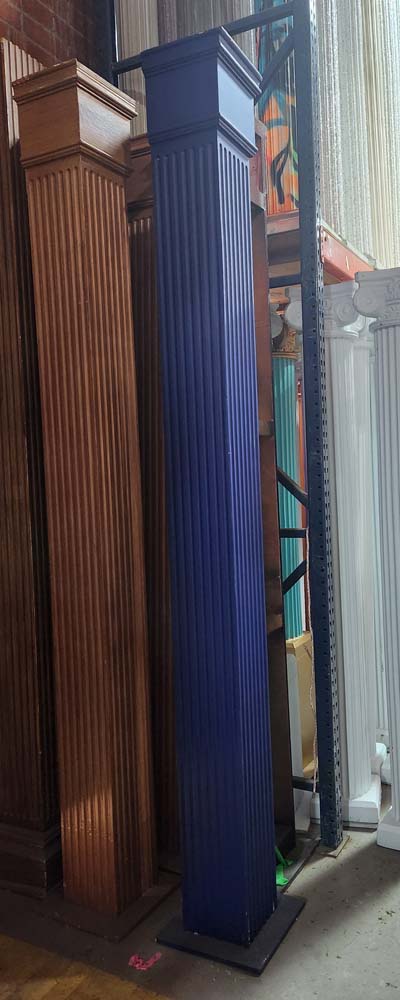 10 Foot Square Wood Fluted Column