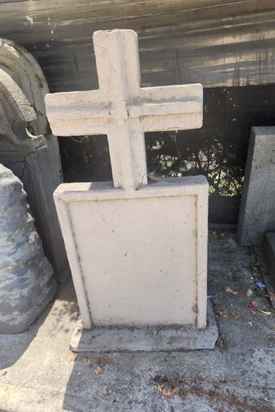 Cross on Block Grave Marker