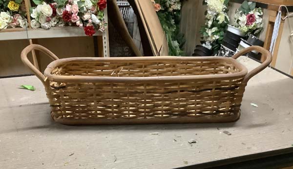 18x6 inch handled wicker basket