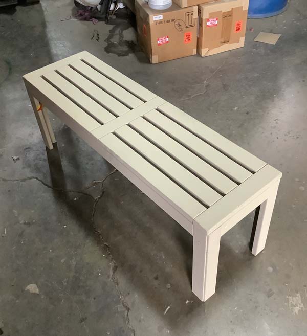 5 Foot Wood Modern Slat Narrow Bench