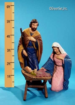 Nativity: 3/4 Scale-Joseph, Mary, Baby