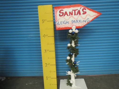 Sign: Santa's Sleigh parking - SIDE A, Candy Land