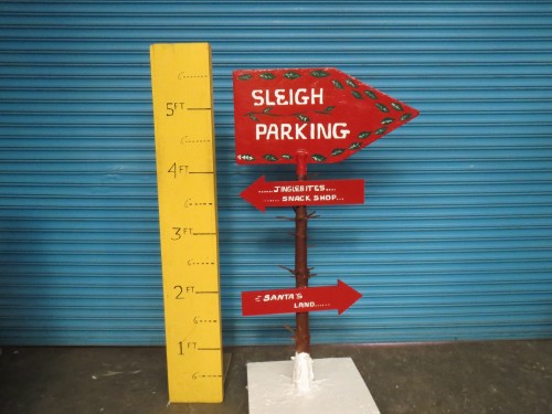 Sign: Sleigh Parking -SIDE A Santa's Land - SIDE B