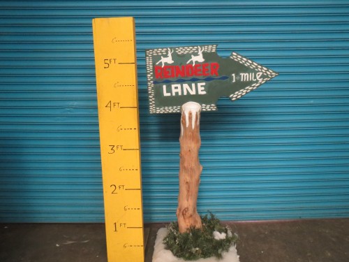 Sign: Reindeer Lane - SIDE A North Pole - SIDE B