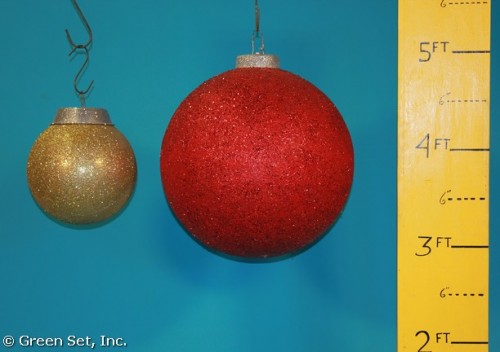 Ornaments: 2 ft assorted colors