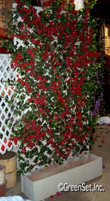 Lattice with silk bougainvillea