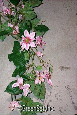 Silk Climatis Vine - pink color