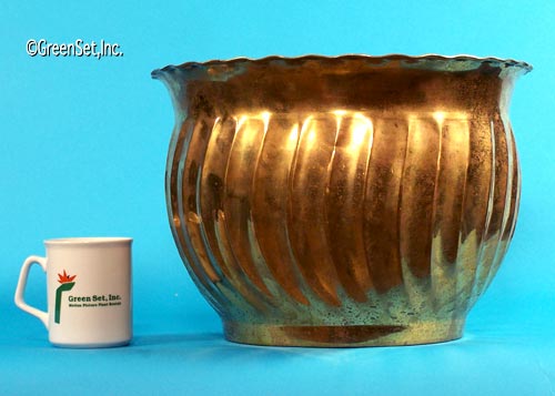 Swirled Brass Pot