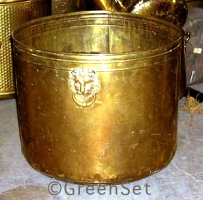 Lion Head Brass Pot