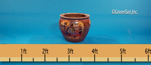 Asian Print Ceramic Pot