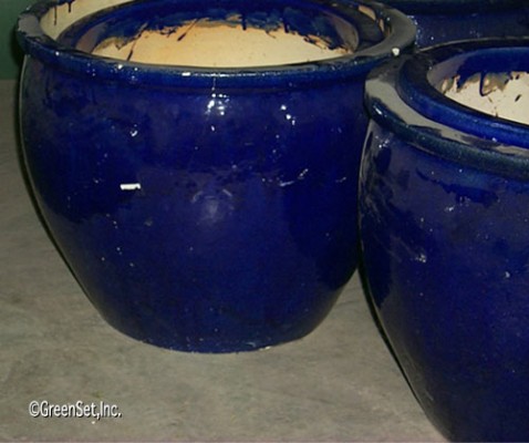 Cobalt Blue Fishbowl Pot