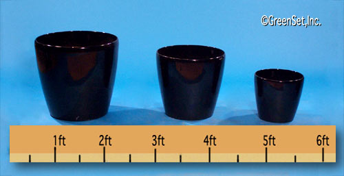 Assorted Round Black Modern Pots