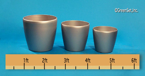 Matte Silver Modern Pots