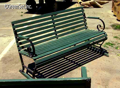 Green Slat Park Bench