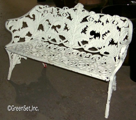 Metal Fern Leaf Bench