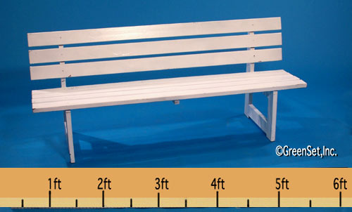 White Wooden Bench with slats