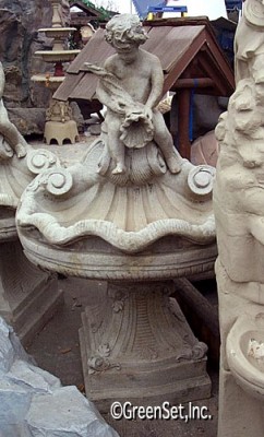 Fountain with boy on shell