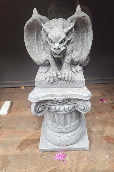 Gargoyle on a column, 24 inch tall