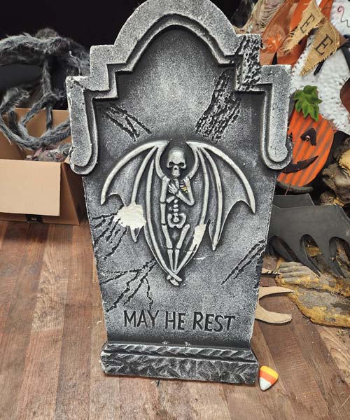 Styrofoam grave markers of various shapes
