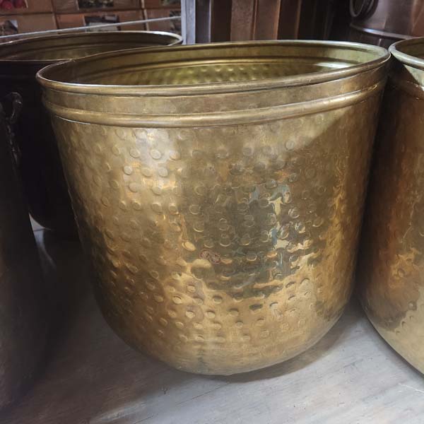 Hammered Out Brass Pot 16