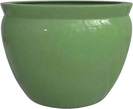 Painted Green Fishbowl Pot