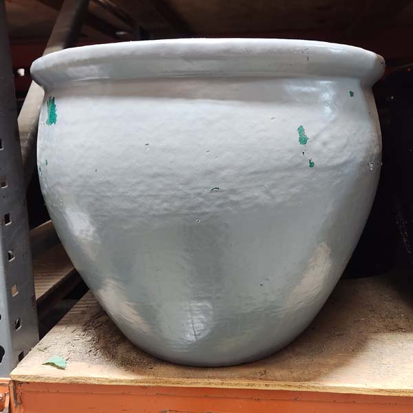 Painted Grey Fishbowl Pot 7 gallon 14