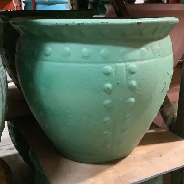 Painted Green Fishbowl Rivet Pattern