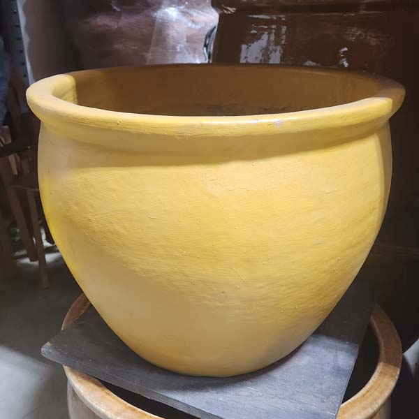 Painted Mustard Fishbowl Pot 10 gallon 17