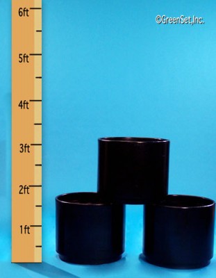 Poly Black Acrylic Round Pots 18inch